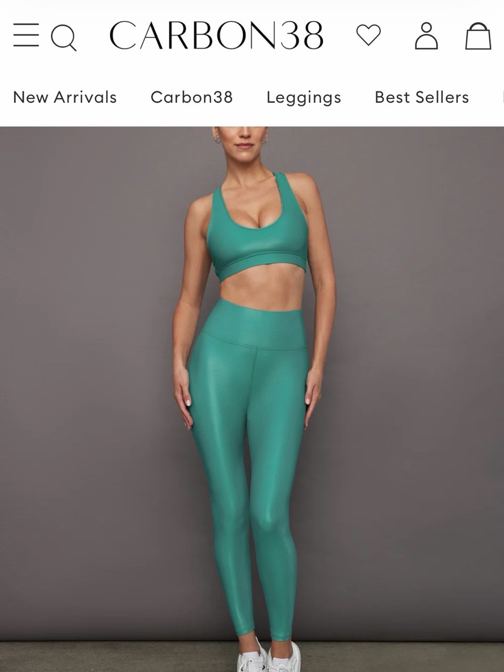 Carbon38 Teal Sculpting Sports Bra & Leggings Set